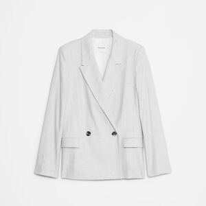 Banana Republic white linen blend Double-Breasted Blazer. Size 10. NWT.